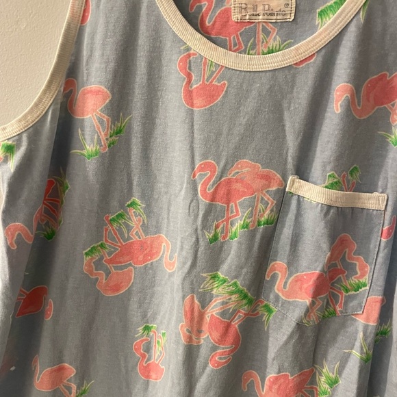 Flamingo Print Sleeveless Belle Pointe Pajama Dress size large - Picture 2 of 3